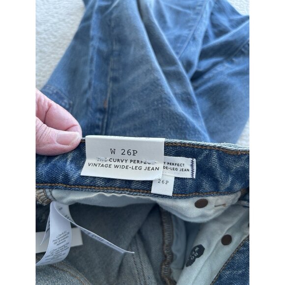 MADEWELL $148 The Curvy Perfect Vintage Wide-Leg Jeans Harvey Wash Size 26P - Picture 14 of 16